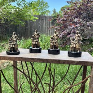Invoice: 4 Bronze Tender Courage sculptures with granite bases